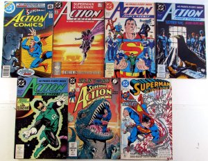 Action Lot of 7 #493, 598, 601, 607, 608, 664, 667 (1993) DC 1st Print Comics