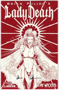 Lady Death The Wicked #1/2 White Leather Limited Edition of 600 Signed (NM)