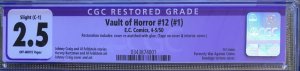 Vault of Horror #1 (#12 1950) CGC 2.5 -- Bondage torture cvr Slight restoration