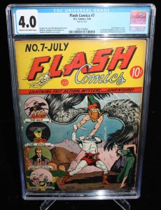 Flash Comics #7 (CGC 4.0) 2nd Hawkman Cover, 1st Moldoff Hawkman Cover - 1940