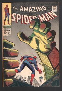 AMAZING SPIDER-MAN 67 F/VF 7.0 MYSTERIO;1st APP RANDY ROBERTSON (LOUISIANA COL.)