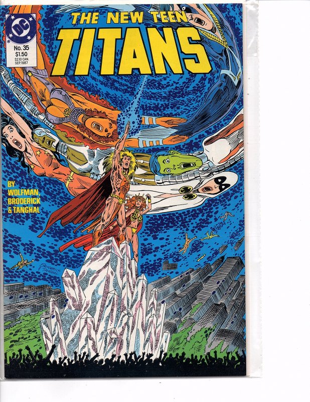 DC Comics New Teen Titans #35 Nightwing, Cyborg, Wonder Girl Marv Wolfman Story