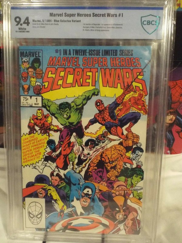 Marvel Super Heroes Secret Wars #1 - CBCS 9.4 - NM - White Pages - Blue Galactus