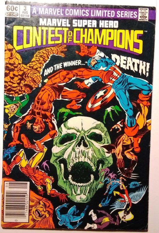 Contest of Champions #3 Newsstand Edition (1982) Avengers Daredevil Wolverine