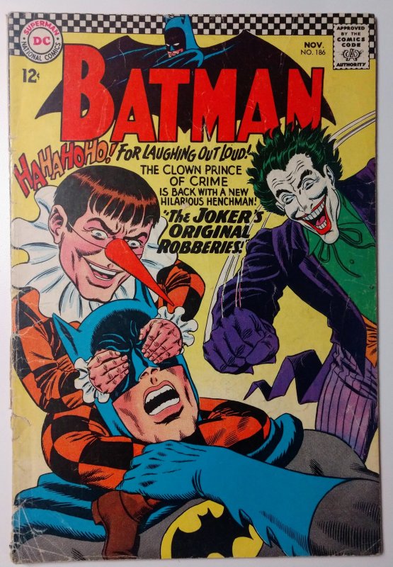Batman #186 (1.0, 1966) 1st app of Gaggy the Clown, Joker's Robin