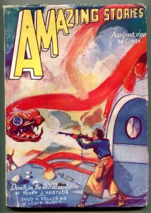 PULP:  Amazing Stories Pulp August 1937- Death in the Stratosphere VG+
