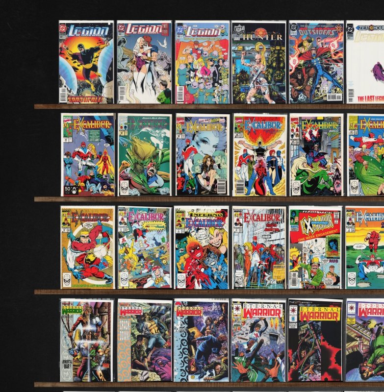 Huge Lot 150+ Comics with Excalibur, Eternal Warrior, Resurrection Man & More!