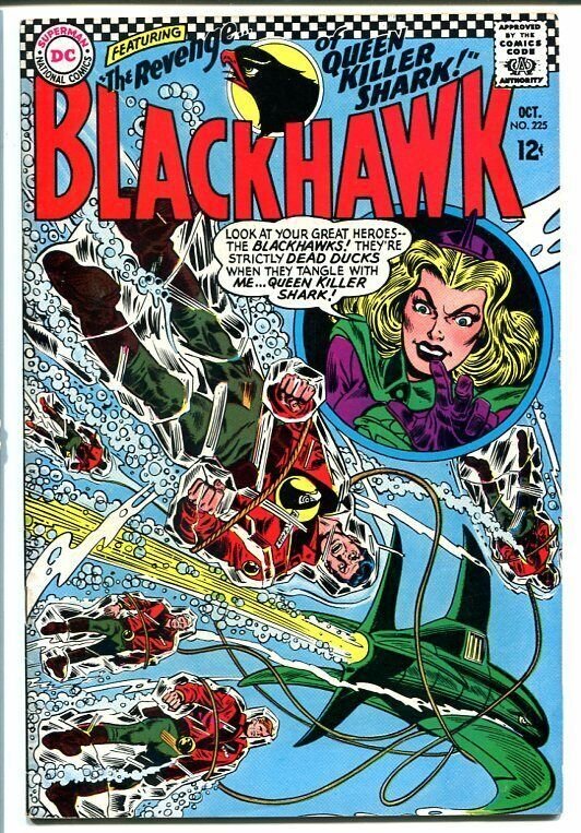 BLACKHAWK #225 1966-DC! DICK DILLIN- QUEEN KILLER SHARK FN-