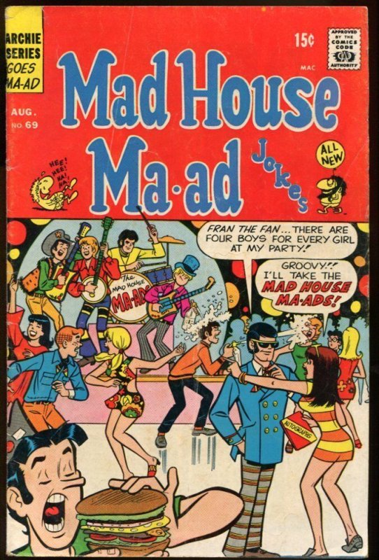 MADHOUSE MA-AD #69-ARCHIE JUGHEAD-HIPPIES VG/FN