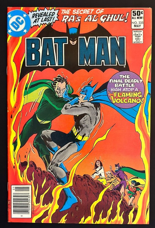 Batman #335 Newsstand Edition (1981) Apparent death of Ra's al Ghul VF+