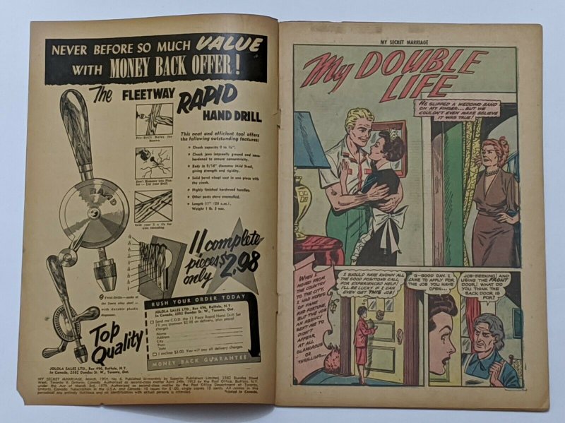 My Secret Marriage #6 (Mar 1954, Superior) G/VG 3.0 