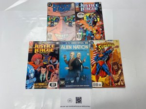 5 DC comic books Justice League #30 55 57 Alien Nation Movie Superman #7 37 KM18