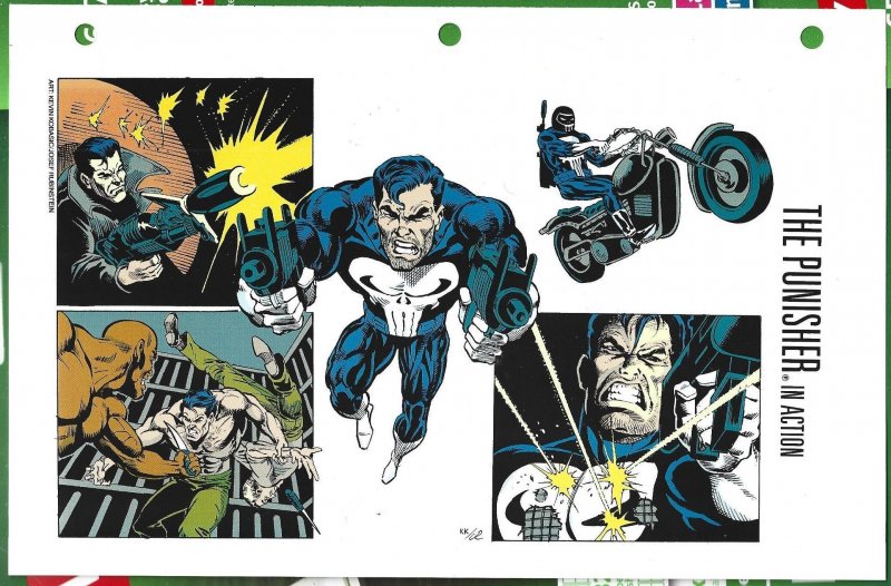 Official Handbook of the Marvel Universe Sheet- Punisher in Action