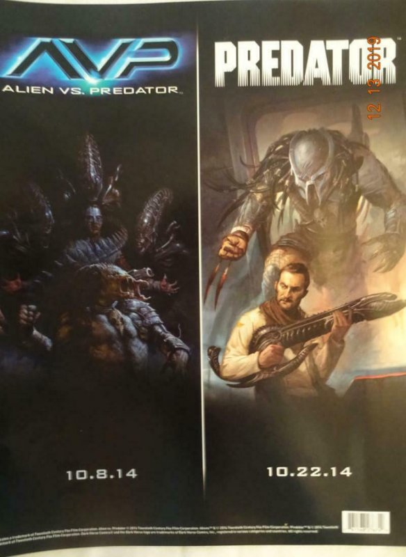 PROMETHEUS ALIEN vs PREDATOR Promo Poster, 11 x 17, 2014, DARK HORSE, Unused 348