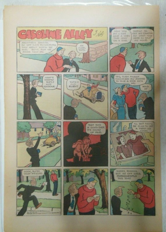 19 Gasoline Alley Sunday Pages by Frank King from 1937 Size: 11 x 15 inches