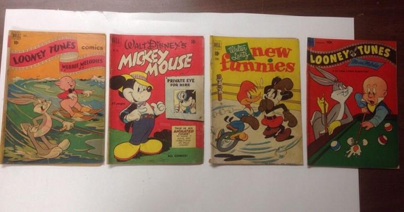 Mickey Mouse Bugs Bunny Donald Duck Dell 13 Book Lot Set Run 1947-1953 2.0-4.0