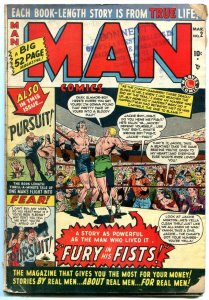 Man Comics #2 1950-Tuska cover- Boxing- Marvel Golden Age G/VG