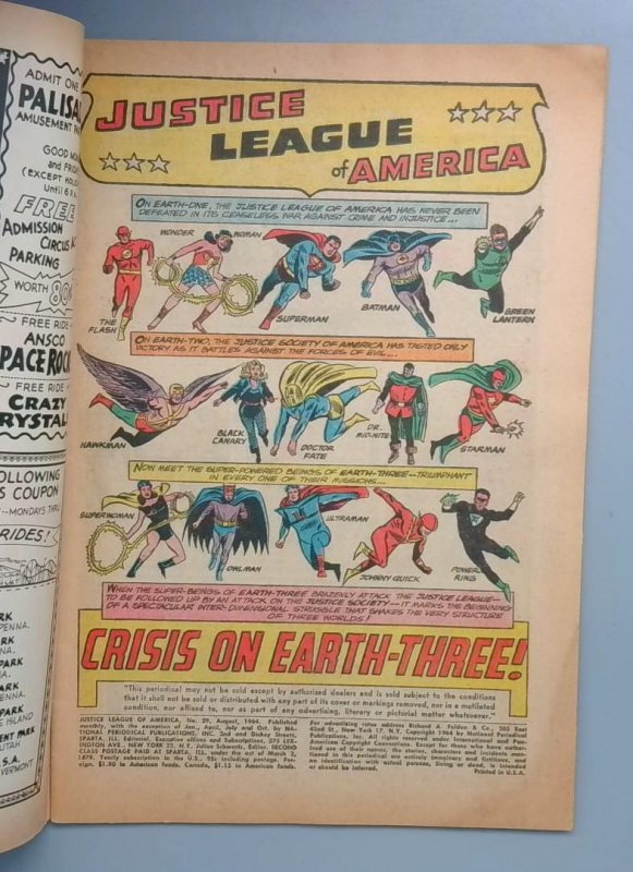 Justice League of America #29 VG 1st Silver Age Star Man DC Comics 1964