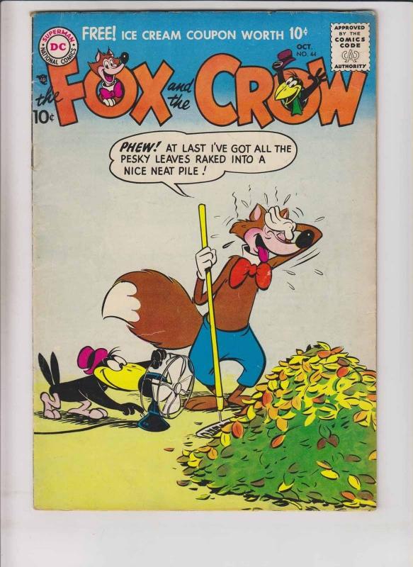 Fox and the Crow #44 FN- october 1957 - silver age anthropomorphics funny animal 