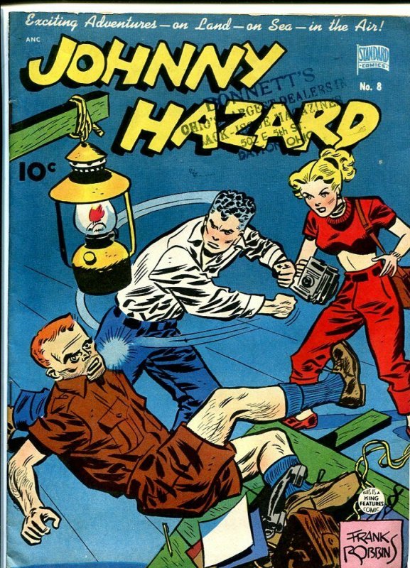 JOHNNY HAZARD #8-GOLDEN AGE COMIC-RARE FN/VF 