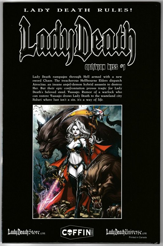 Lady Death Oblivion Kiss #1 Silver Foil Hardcover Edition Signed w/COA (NM)
