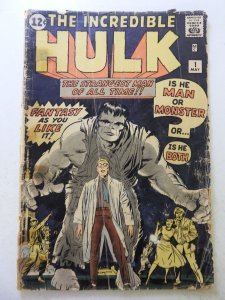 The Incredible Hulk #1 (1962) 1st App of the Incredible Hulk Fair cond. see desc