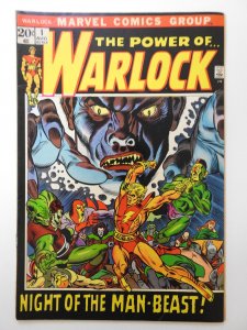 Warlock #1 (1972) Night of The Man-Beast! Sharp Fine- Condition! sm chew spine