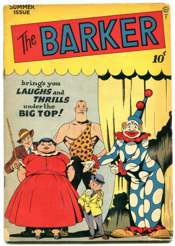 The Barker #4 1947- Circus Freak show cover- missing back cover