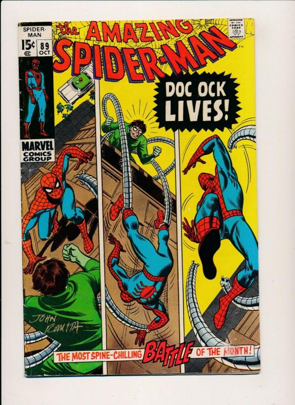 the AMAZING SPIDER-MAN #89 ~ w/ John Romita Signed 1970 ~ VG/FN (PJ31) 