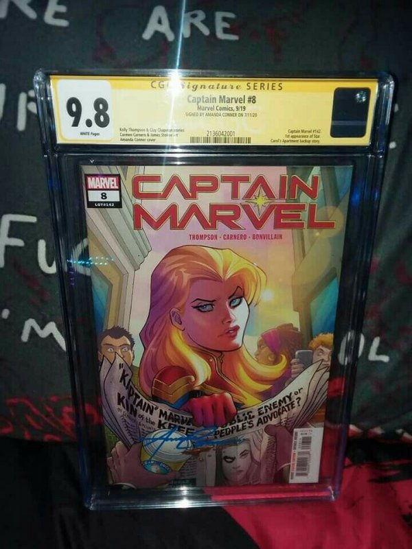 Captain Marvel Issue 8 CGC 9.8 SS AMANDA CONNER SIG. 1ST APP. OF STAR KEY BOOK!