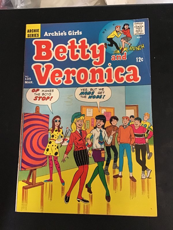 Archie's Girls Betty and Veronica #135 (1967) Op Art cover! Mid-High-gra...