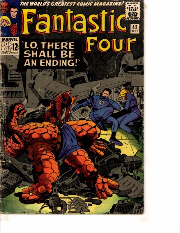 Fantastic Four # 43 VG Marvel Comic Book Thing Dr. Doom Mr. Fantastic Torch J254