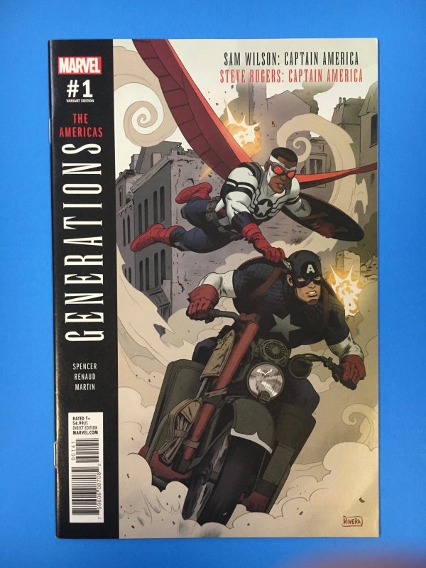 Generations: Sam Wilson & Steve Rogers: Capt America Paolo Rivera Variant (2017)