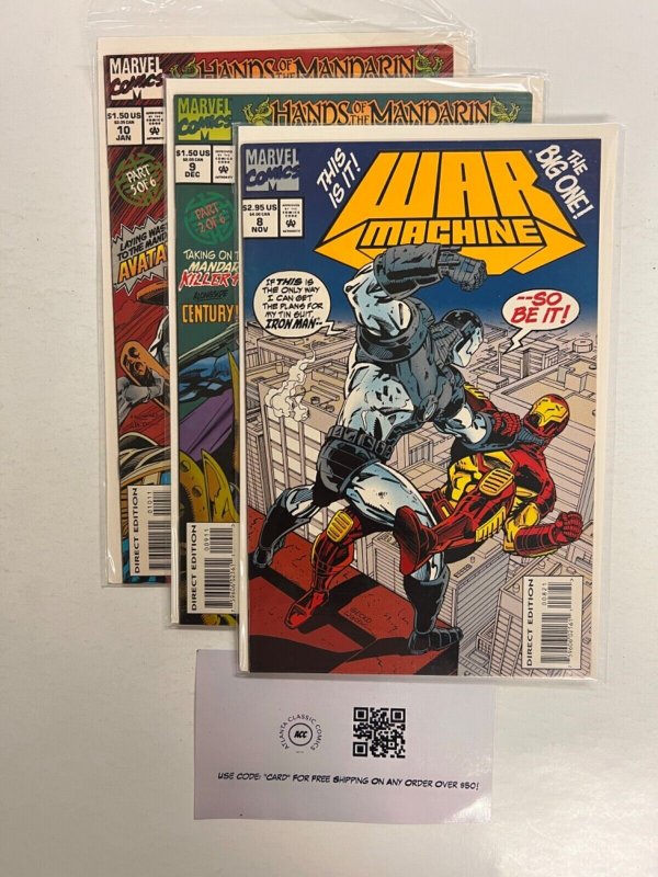 3 War Machine Marvel Comic Books # 8 9 10 Avengers Defenders Thor 104 JS35