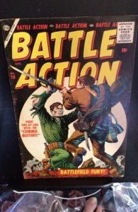 Battle Action #28 (1957) Commie Busters! Mickey Mantle back cover! VG+ Wow!