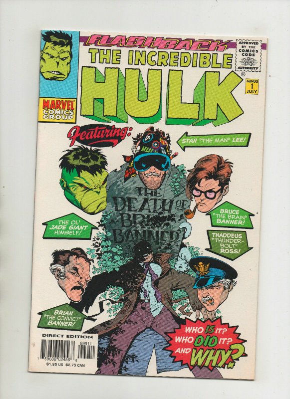 Incredible Hulk Minus 1 - Tombstone Cover! Stan Lee - (Grade 9.2) 1997