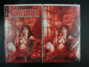 Vampirella #11 Lucio Parrillo Red 1:15 Variant & 1:21 Virgin Cover Set