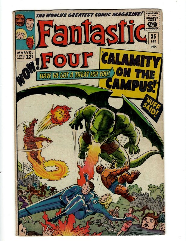 Fantastic Four # 35 VF Marvel Comic Book Thing Human Torch Dr. Doom S Lee OF2 