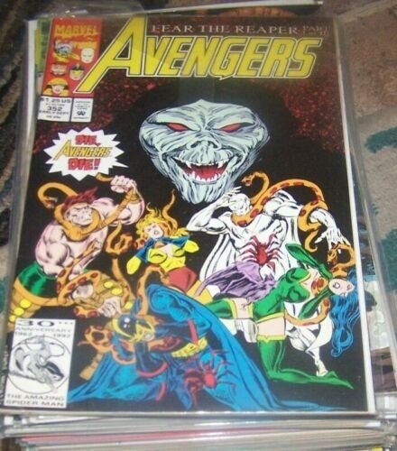 Avengers # 352 1992 marvel  the grim reaper  vision hercules sersi eternal thor 