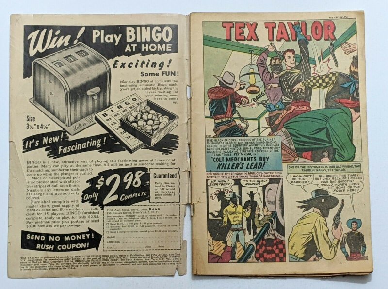 Tex Taylor #2 (Nov 1948, Timely) Fair/Good 1.5 