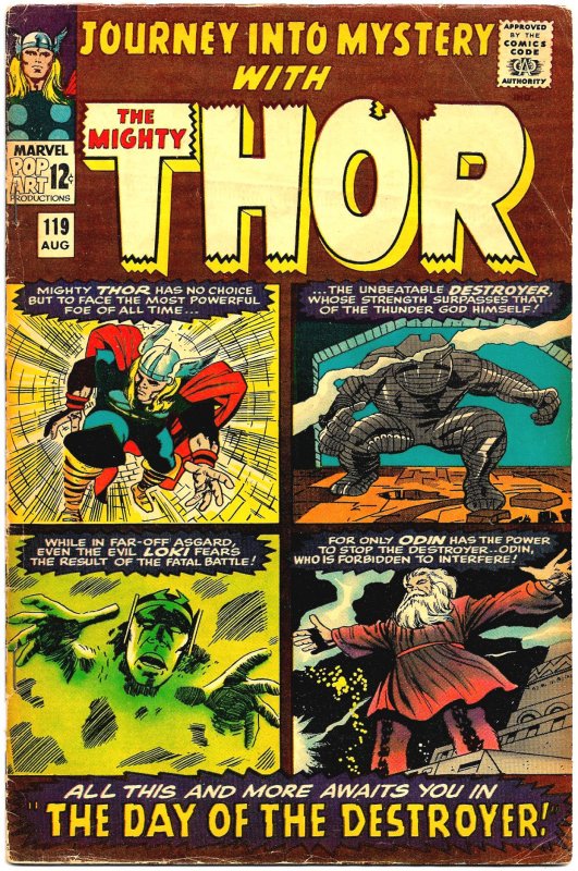 JOURNEY INTO MYSTERY #119 (Aug1965) 5.5 FN-  Jack Kirby! THOR vs The Destroyer!