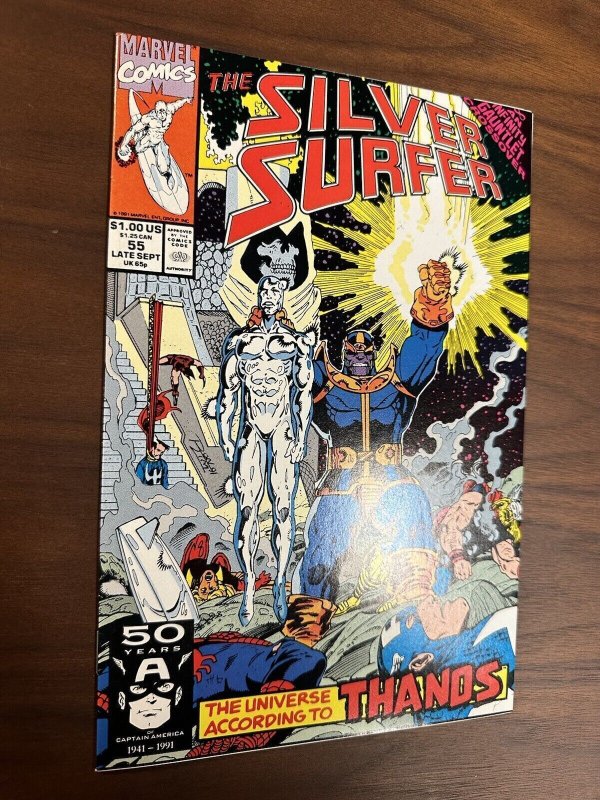 Silver Surfer #55 VF+ Thanos Infinity Gauntlet Crossover (Marvel Comics 1991)