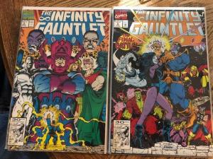 INFINITY GAUNTLET SET 1-6 VF+/NM- THANOS WAR + Silver Surfer 50 VF MOVIE Tie-In