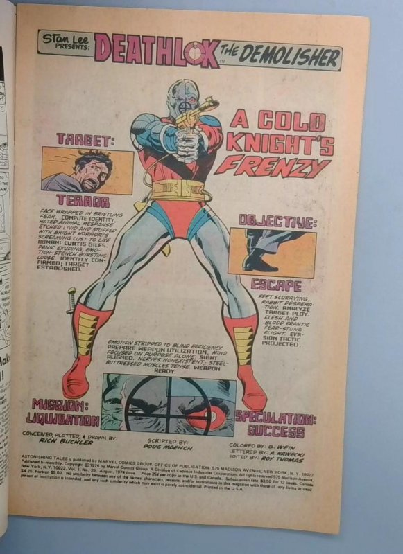 Astonishing Tales #25 VG- 1st Deathlok Marvel 1974