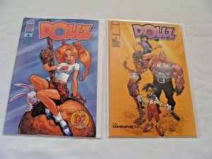 The Dollz 1 & 2 Dynamic Forces & My Comicshop.com Variant (2001, Image) LOT of 2