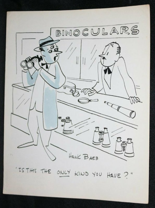 Three Eyed Man at Binoculars Store Gag - Signed art by Hank Baeb  