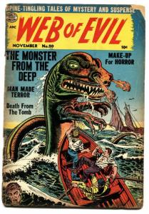 WEB OF EVIL #20-pre code horror-Comic Book-Sea Creature menace