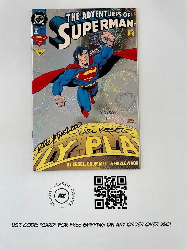 Adventures Of Superman # 505 NM Signed W/COA 2X DC Comic Book Kesel ++ 18 J883