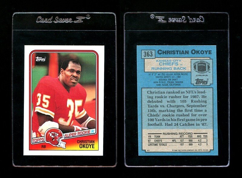 1988 Topps Christian Okoye #363 Rookie Card  MINT