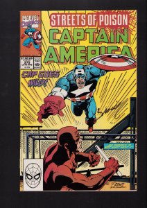 Captain America #375 - SIGNED BY MARK BAGLEY! (8.5) 1990
